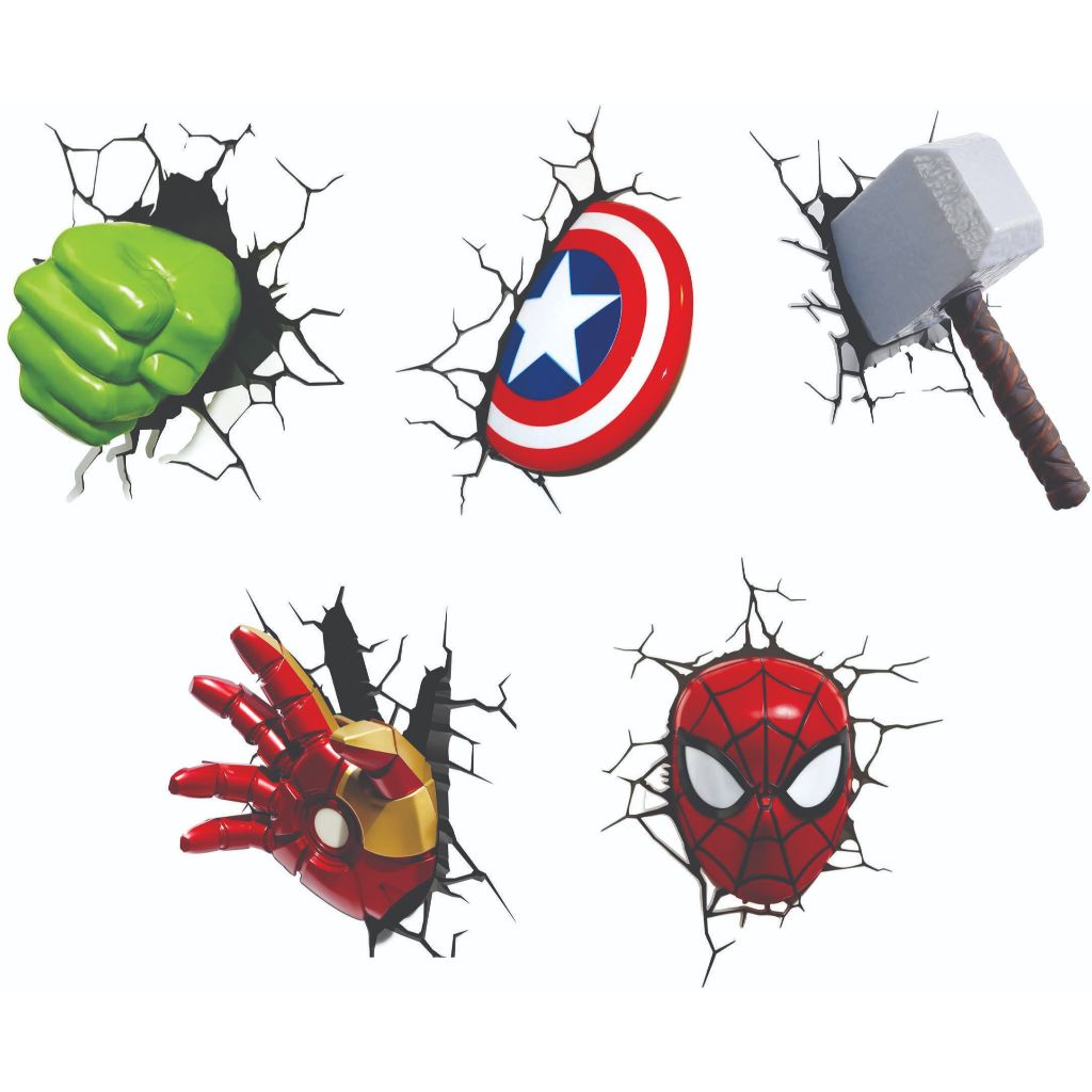 ADESIVO PAREDE VINGADORES SAINDO PAREDE 3D