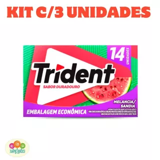 Kit com 3 CHICLETES TRIDENT NEW 14S MELANCIA