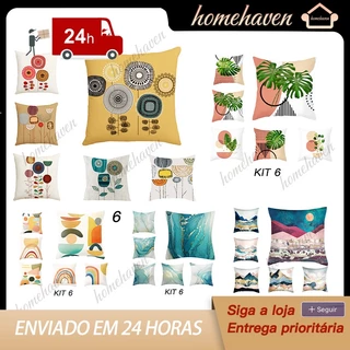 KIT 6 Casa 45*45cm capa de almofada algodão e linho/KIT6