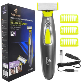 Barbeador Eletrico A Prova D'agua Usb Flexivél Profissional 100V/240V Corpo e Rosto Goldenultra