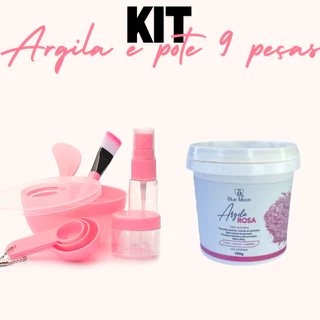 Máscara de Argila e Kit Tigela com 9 Peças, Skin Care, Hidratação e Cuidados Faciais Descoloração