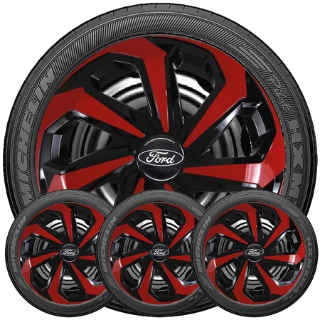 Jogo 4 Calotas Reforçadas Aro 13 14 15 Compativel Com Fiesta Verona Focus Ka Sedan