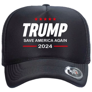 Boné Trucker Telinha Aba Curva Presidente Donald Trump 2024