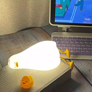 Luz De Pato Led Night Light Cartoon Silicone Recarregável Interruptor