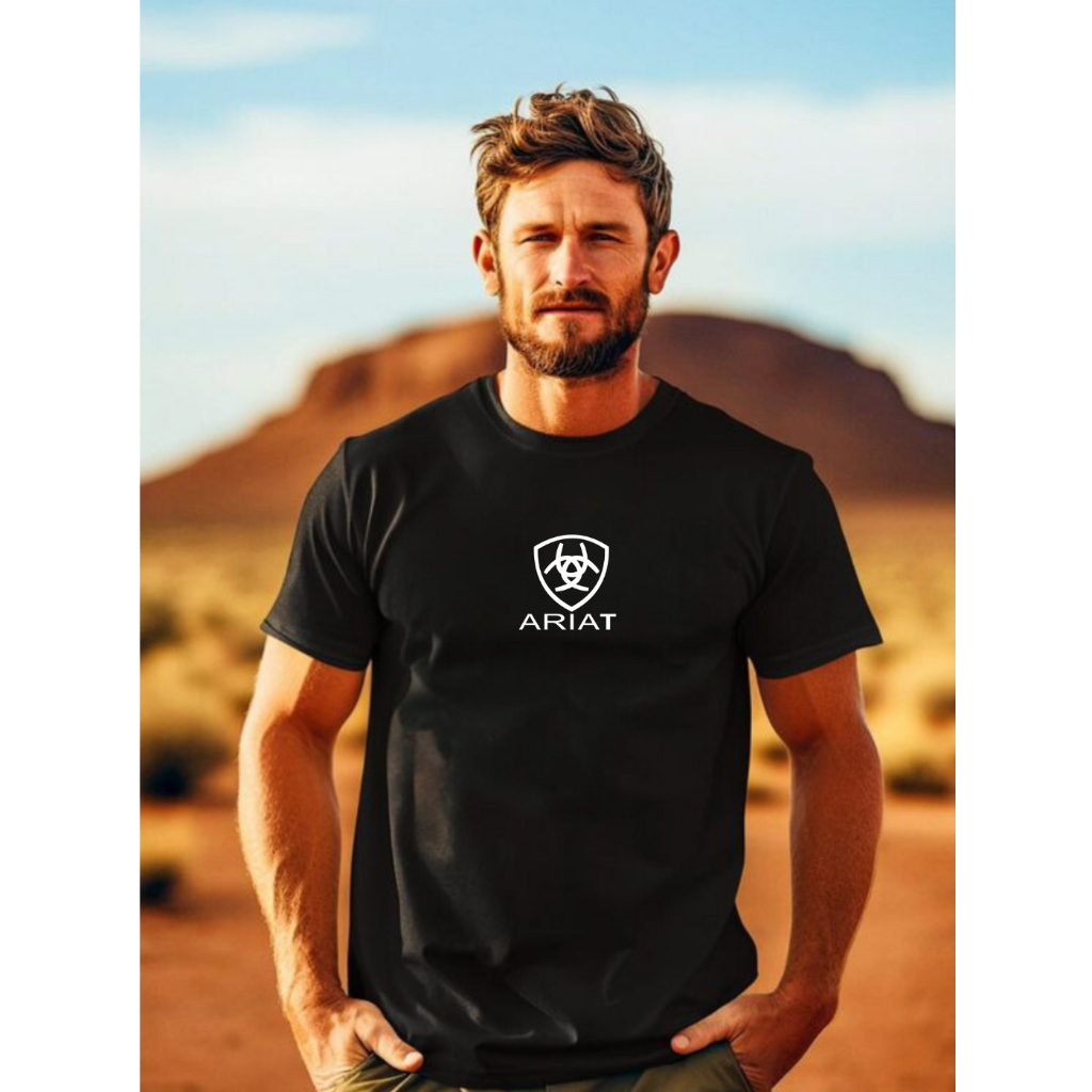 Camisetas Masculina moda Country Ariat Camisas Rodeo Moda Texas Farm Pião Fazenda Festa de Peão