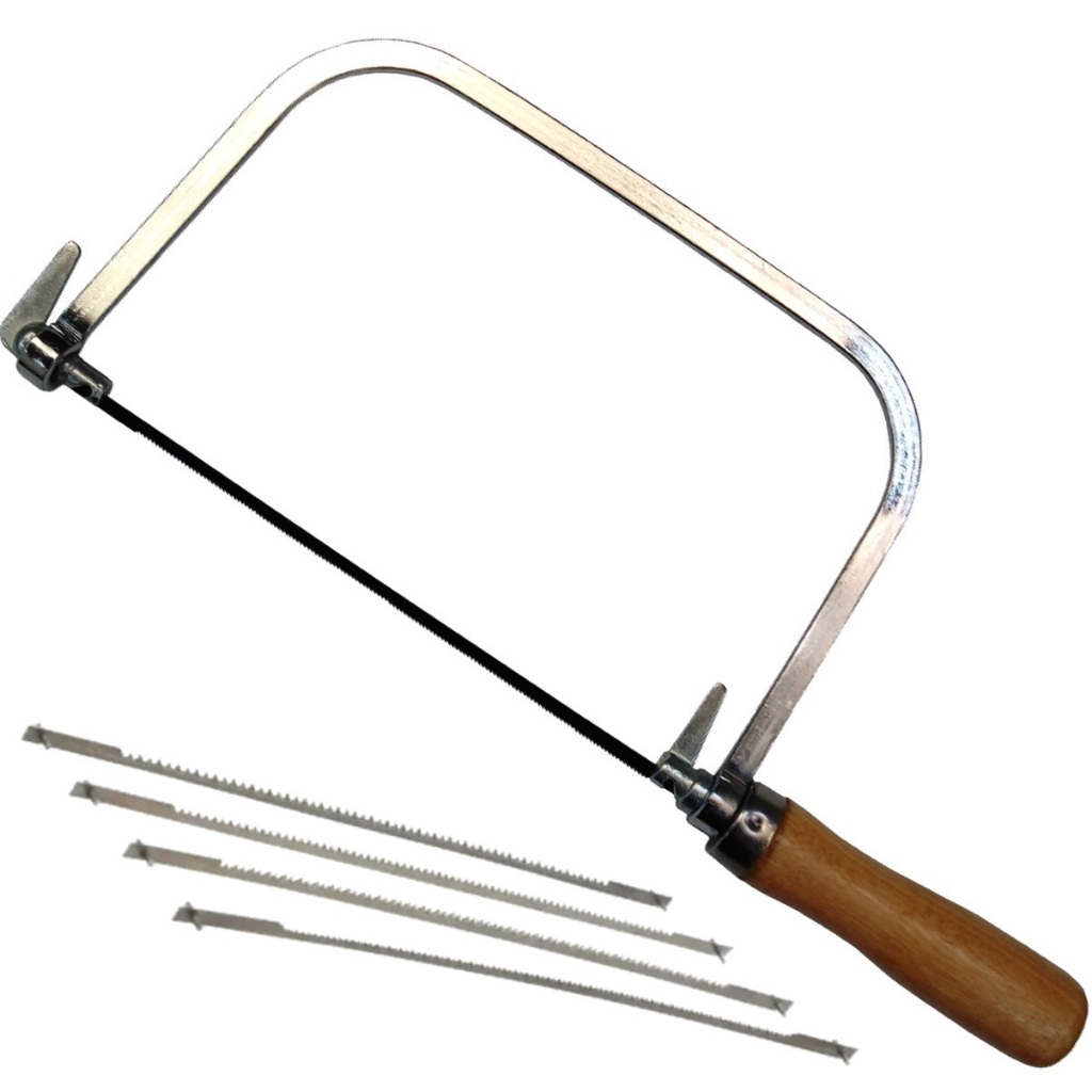 Arco de Serra Mini Ajustável Kit com 5 Peças para Artesanato .