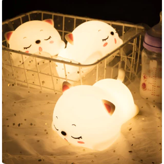 Lâmpada Luminária LED de Animais Fofo Luz Noturna Interruptor de Carregamento de Silicone
