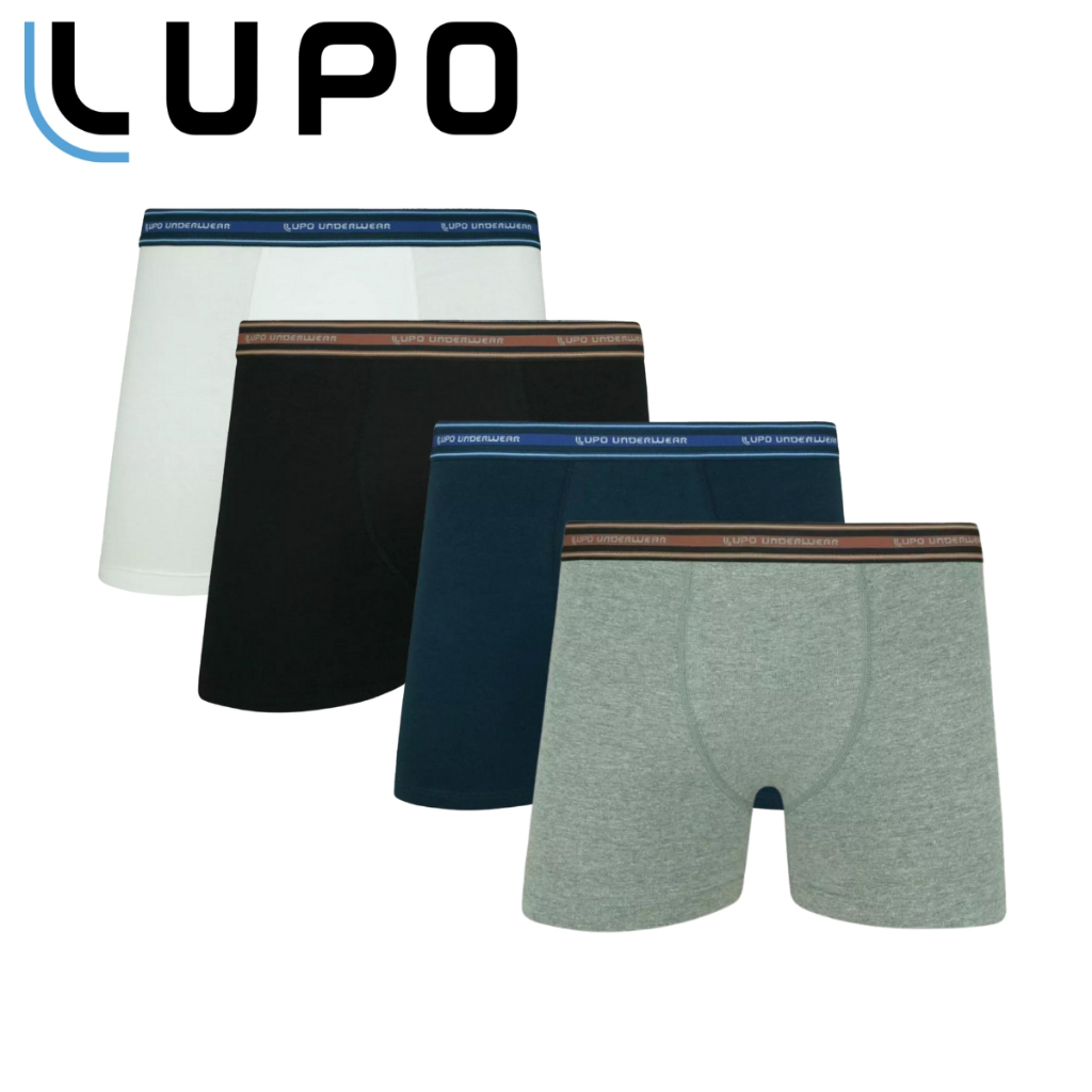 Kit 03 Cuecas Boxer Lupo Em Algodão Masculina Cotton Original
