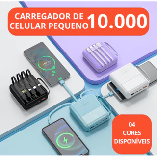 Carregador Portátil Power Bank powerbank celular 10.000 mah turbo pequeno carga rápida