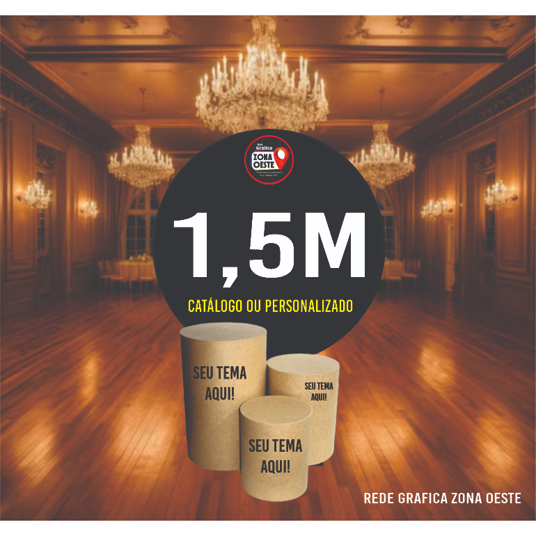 Kit Painel 1,5m e trio de cilindro slim Você escolhe o tema! Shopee