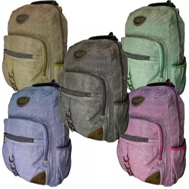 Mochila em Lona Original Keuven Porta Notebook Masculina Feminina