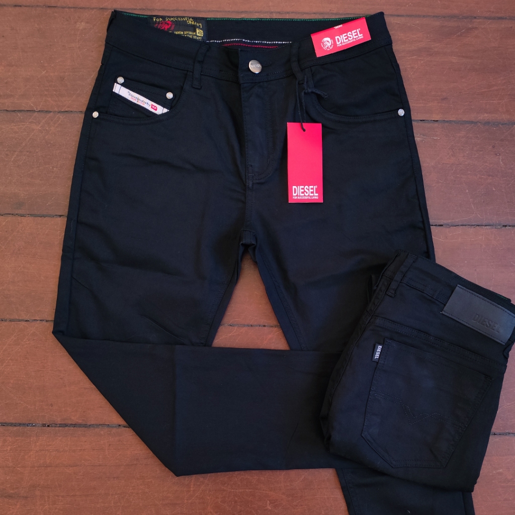 Calça Jeans Masculina Diesel Preta Slim Fit Com Lycra REF0123 | Shopee ...