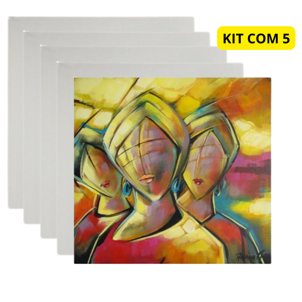Kit 5 Tela de Pintar Para Pintura 30X30 Pequena Infantil Arte e Desenho ...