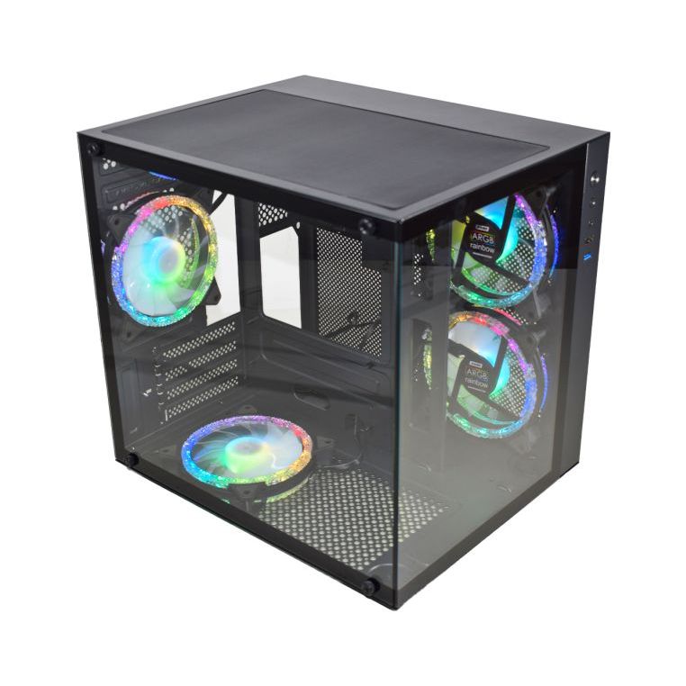 Gabinete Gamer Aquário Premium com Lateral em Vidro e aço 3mm - Aceita até 7 Cooler Fans