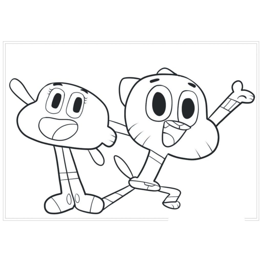 gumball e darwin desenho para colorir