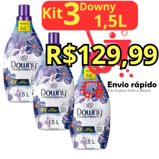 Kit 3 Amaciante Concentrado Downy Lírios do Campo 1,5 Litros cada