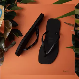 Chinelo feminino liso Slim Square Verão 2024 Novidade tira fina, macio.