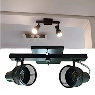 Luminária Spot Trilho Duplo Direcionável Alumínio Bocal Porcelana E27 110/220 Volts Envio Imediato