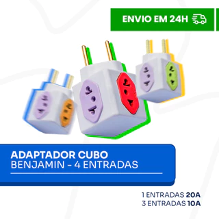 Kit Adaptador Cubo benjamin 10A/20A Bivolt resistente Alta potencia