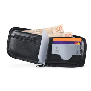 carteira masculina zipe grande porta rg moedas notas couro