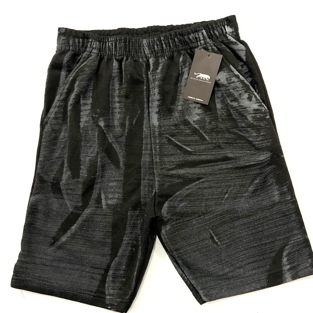Bermuda Moletom Mas Preto Rajada Treino Algodão 100% Confortável 2 Bolsos caminhada passeio lazer