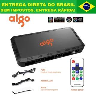 Controladora AIGO ARGB 5v 3 Pinos Hub 6 Portas Controlador Pwm 4 Pinos Fan ARGB