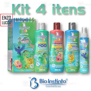 Kit Cabelo e Corpo Kids 4 Itens Bio Instinto
