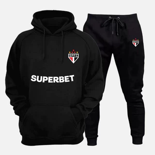 Kit Conjunto Moletom calça + blusa de frio moletom feminino sueter masculino Lançamento Times Brasileirão São Paulo