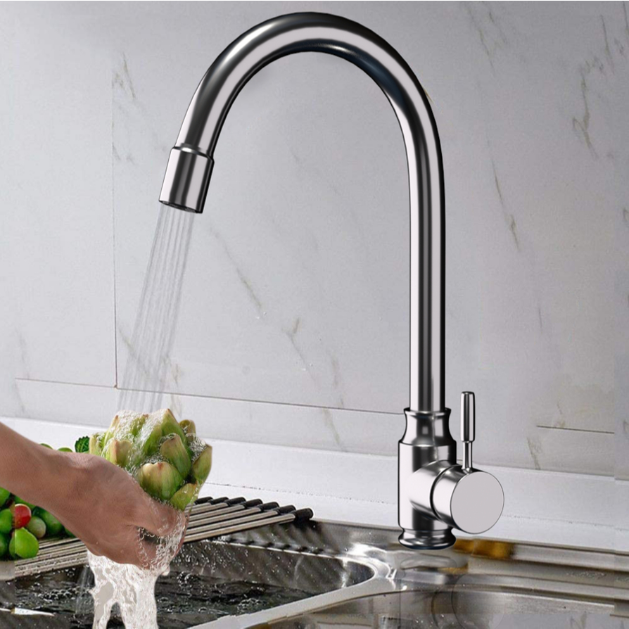 Torneira Para Cozinha Pia Bancada Aço Inox Metal Giratória Flexível ...