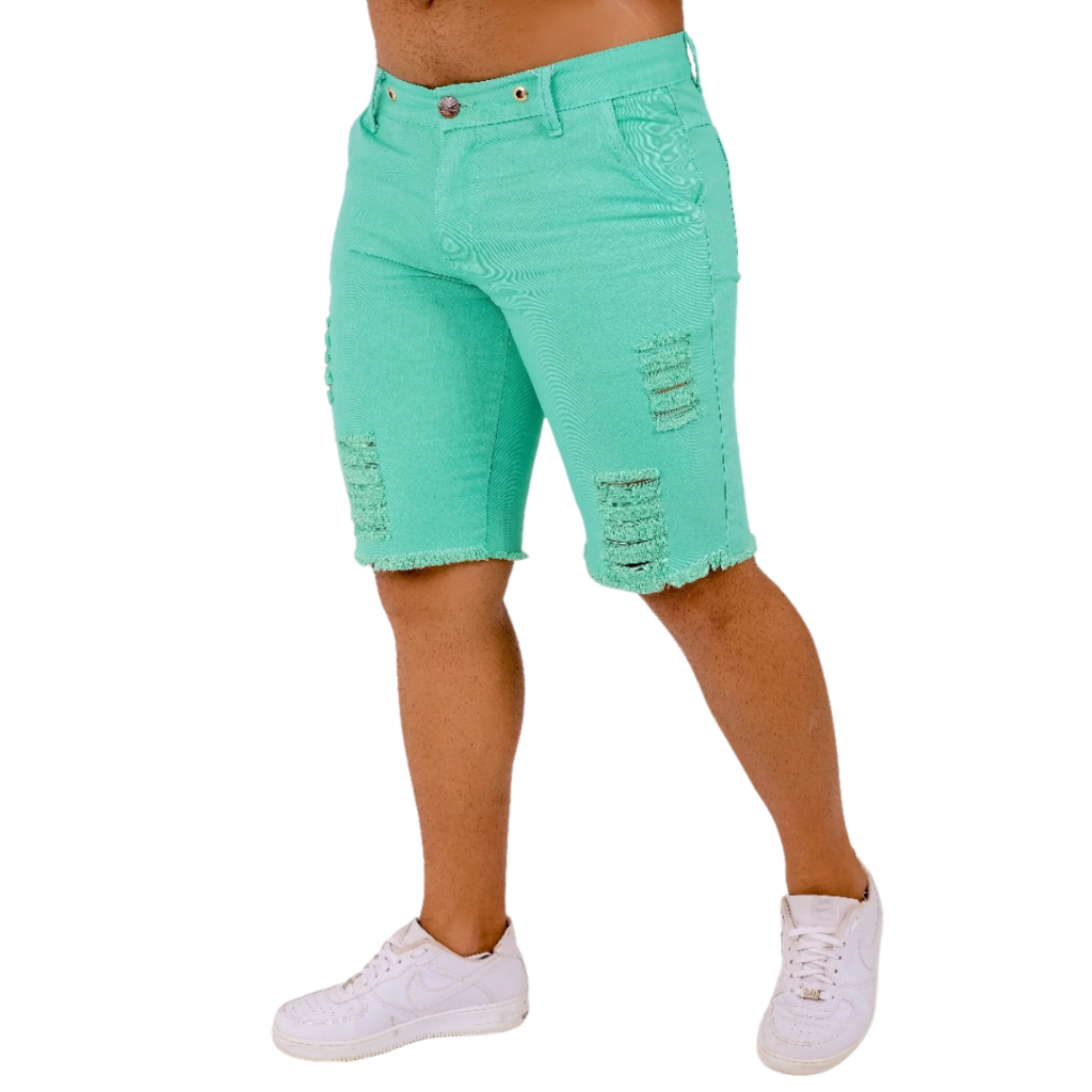 Bermuda masculina rasgada estilosa