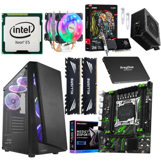 Kit PC Gamer X99 Xeon2650/2680V4 RAM16/32gb GPU RADEON 2GB SSD1TB Fonte 650w + WIN10/11