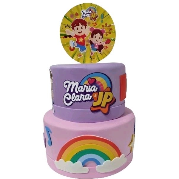 Bolo fake Maria Clara e JP personalizados para festa de aniversário ...