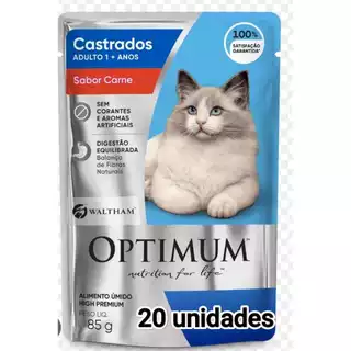 Sachê Optimum Castrado Sabor Carne 85gr 20 unidades