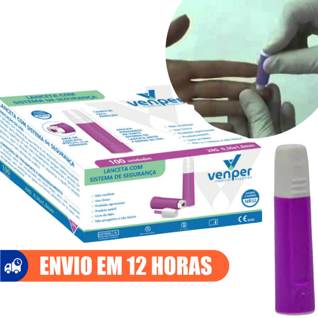 Lanceta De Segurança 0,36 x 1,80 mm Venper