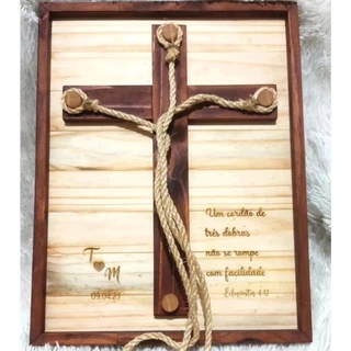 Quadro Cordão de Três Dobras Casamento cerimonial