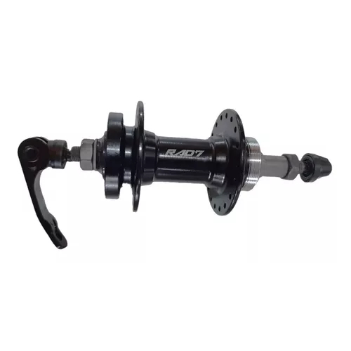 Cubo Freio Rad7 Disco Rolamento Traseiro Rosca 36 Furos Em Alumínio Preto