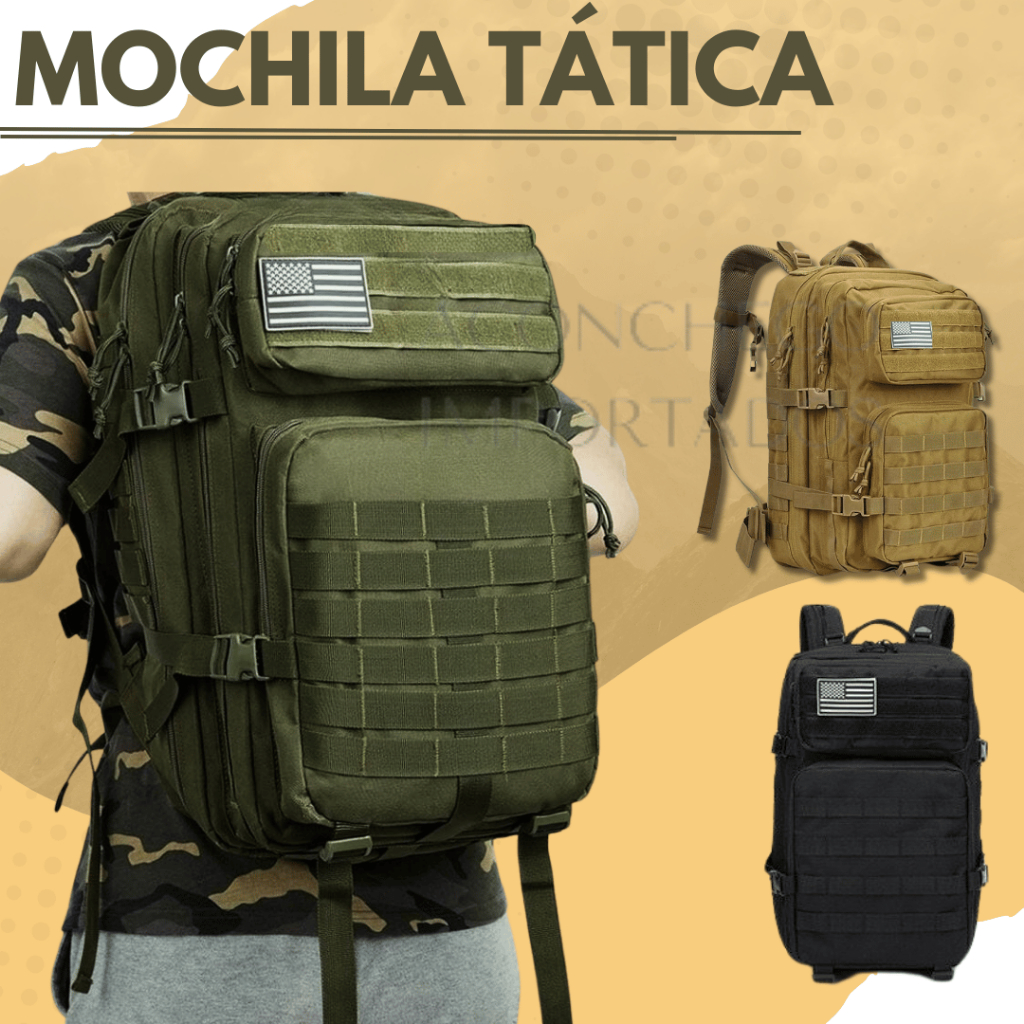 Mochila Tática Grande Masculina Feminina Resistente Múltiplos Compartimentos Unisex Antifurto