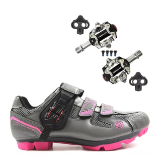 KIT Sapatilha Ciclismo Mtb Absolute Luna + Pedal Clip Absolute Wild