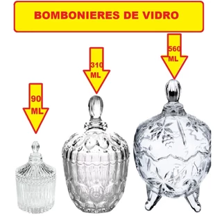 Bombonieres Baleiro De Vidro 560ML Com Tampa 310ML 90ML Elegantes Chiques Decorativos