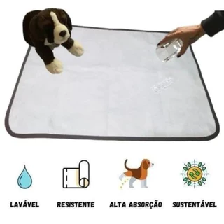 Kit com 02 Tapetes Higiênico Variados Lavável para Pets - 1 Tamanho G (80cm x 60cm) e 1 Tamanho M (50cm x 60cm)