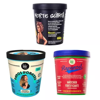 Cronograma Capilar Com 3 Máscaras Lola Morte Súbita 450g Danos Vorazes 450g Rapunzel 450g
