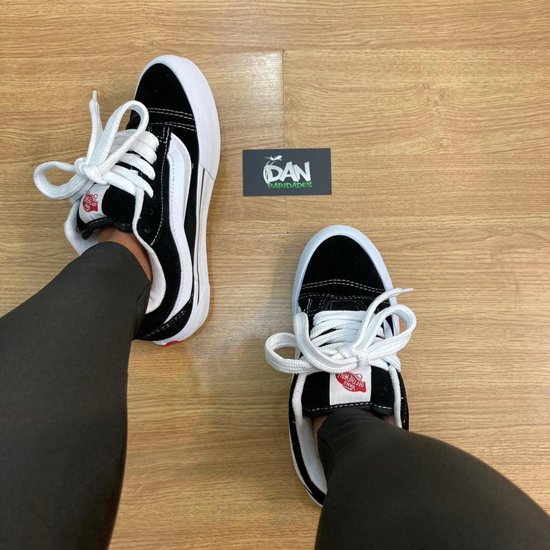 V/\ns Knu Skool Black True White Casual Skate Preto E Branco