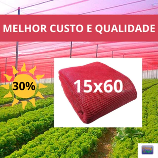 Tela Sombrite Vermelho 30% - 15x60 metros.