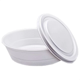 25 Marmitex redondo branco de isopor 750ml N8 marmita quentinha pote com tampa térmico 25un unidades