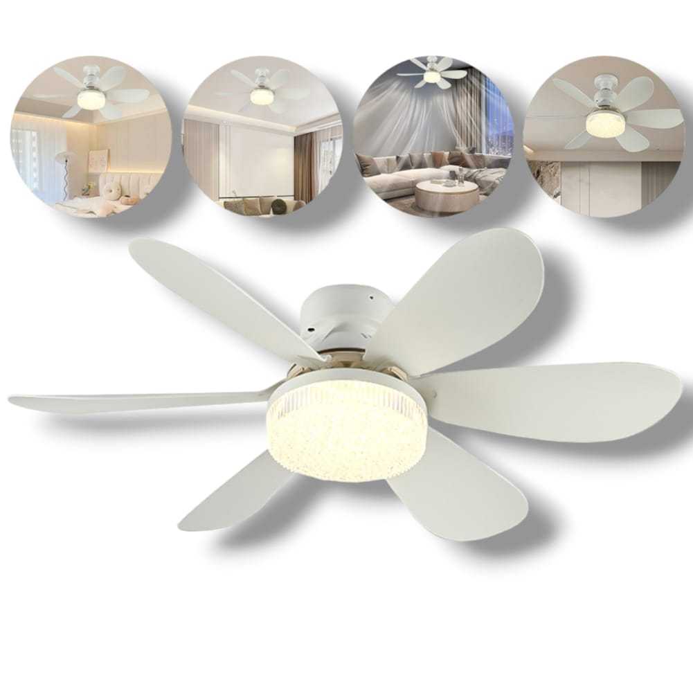 Qiu - Ventilador de teto C/Luz Controle Remoto (6 Hélices) Ventilador Bivolt 110/220v