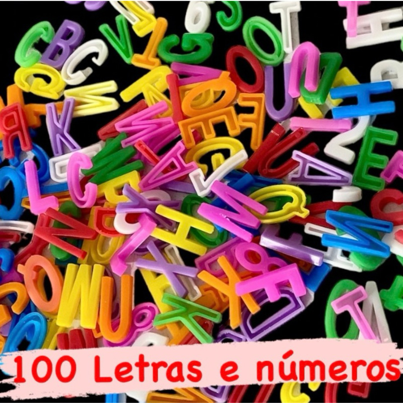 100 Letras e Números Abecedário Completo Alfanumérico Sortidos ...