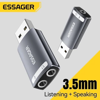 Placa de Audio USB Essager 3.5mm, Adaptador de audio externo, PS4, PS5, Laptop, PC