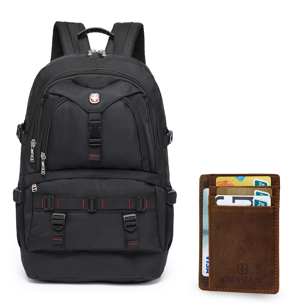 Mochila Crossgear Executiva Grande Viagem Espaçosa +Carteira Masculina ...