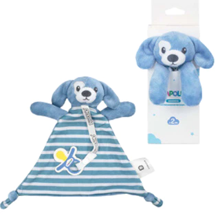 Naninha com Prendedor de Chupeta Pimpolho em Plush - Bichinhos Azul