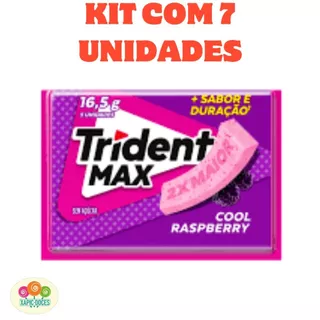 Kit com 7 CHICLETE TRIDENT MAX COOL RASPBERRY